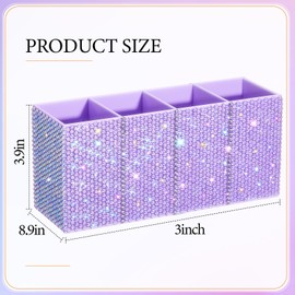 Resholder Bling Desk Organizer for Women, Rhinestone Pen Makeup Brush Holder, Girly Desk Accessories Organizer, Office, Classroom, Back to School, Elevate Your Workspace with Serenity