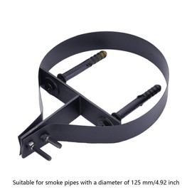 Sharplace 5" Chimney Pipe Bracket Wall Strap Pipe Clamp Metal Adjustable Diameter 125 mm Wall Support Flue Liner Clamp Ring Pipe Hanger, Black