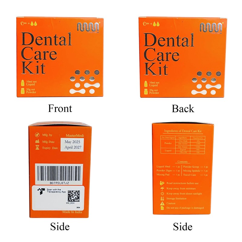 mastermedi Zinc Oxide Eugenol Cement Dental Care Kit Glue For