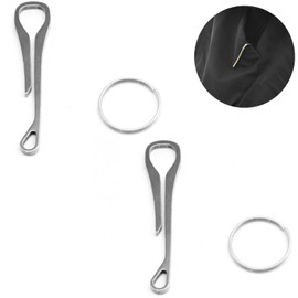 2 Pcs Keychain Pocket Clip Keyring Clasps Carabiner Stainless Steel Hanging Buckle Key Rings Holder Camping Accessories for Men Women