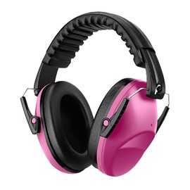 Evolpor Ear Defenders Noise-Canceling & Sound-Isolating Ear Muffs for Kids in Pink Hearing Protection Perfect for Sleep, Learning & Noise Reduction, Compact & Foldable Baby Ear Defenders
