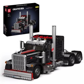 Mould King 10037 Flatbed Semi Truck Tow Truck Muscle Car Building Block Toy