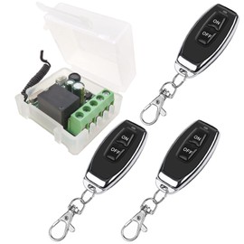 DieseRC Wireless Remote Control Switch 220 V 230 V 1 Channel Radio Control Relay Receiver with 3 Transmitters Key Fob Potential Free Contacts Relay Controller