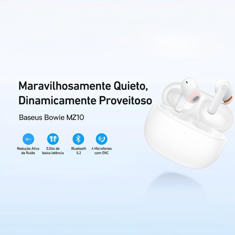 Baseus MZ10 Auriculares Inalámbricos Bowie, Bluetooth 5.2, Tecnología Dcll para