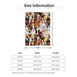 Abucaky Colorful Dogs Pattern Fleece Throw Blanket Ultra Soft Cozy Decorative Flannel Blanket for Home Bed Couch Chair Travel 40x30in