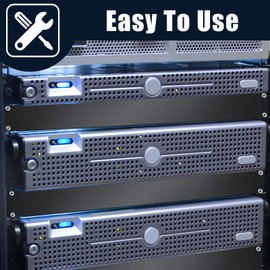 Leinuosen 20 Pcs 1U Blank Panel Metal Rack Mount Filler Panel Flat Disassembled Metal Panel Blank Rack Mount Panel Spacer for 19 Inch Server Rack Network Cabinet or Enclosure, Black