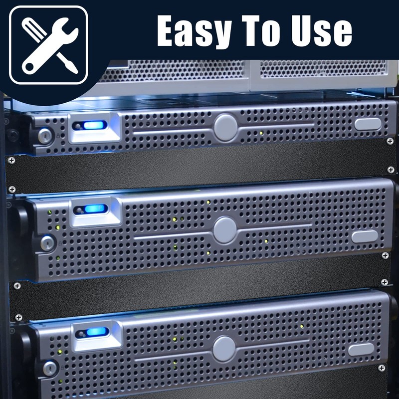 Leinuosen 20 Pcs 1U Blank Panel Metal Rack Mount Filler