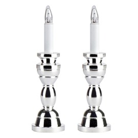 Waldosia 2PCS 1:12 Scale Dollhouse Miniature 12v Powered Candle Lamp Set (Sliver)