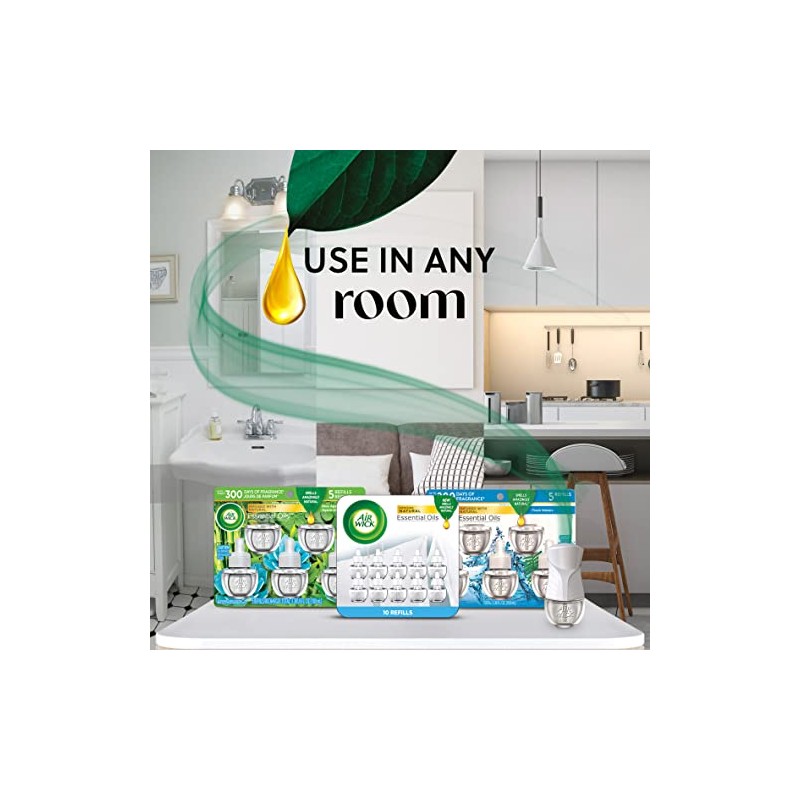 Air Wick Aromatizante de Ambiente Continuo, Fresh Waters, 5 repuestos