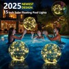 Cootway Floating Pool Lights, 15 Inch Warm White Solar Pool