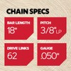 Oregon S62 AdvanceCut Chainsaw Chain for 18-Inch Bar, 62 Drive