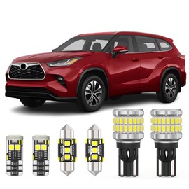AENVTOL 13 Pieces Interior LED Light Kit + Back Up Bulb Reverse Lights Replacement for Toyota Highlander 2020-2024 White LED Backup Light + Interior Bulb Package, Install Tool