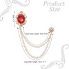 PATIKIL Gem Hanging Chain Brooch Pins, Rhinestone Men's Gem Brooch