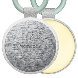 Momcozy Portable Sound Machine with Night Light, White Noise Sound Machine for Baby, 20 Soothing Sounds, Sound Therapy, Long-Lasting Power, Timer, Clips on Stroller, Baby Shower Gifts