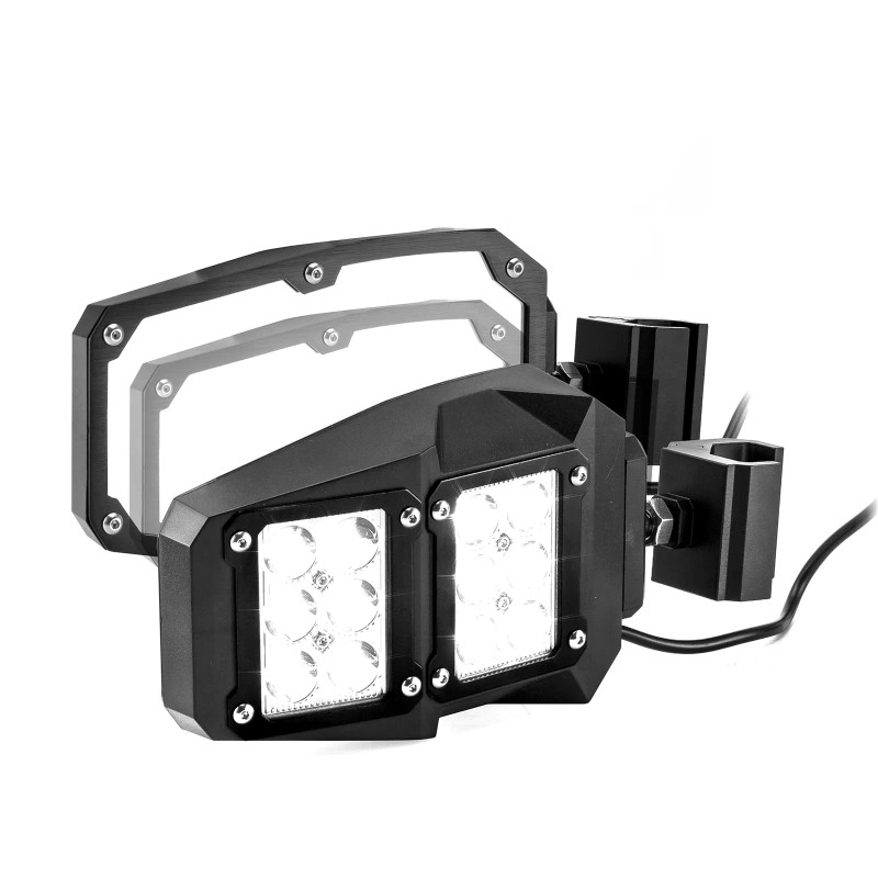 DYSO UTV Side Rear View Mirrors w/ Spot Lights For