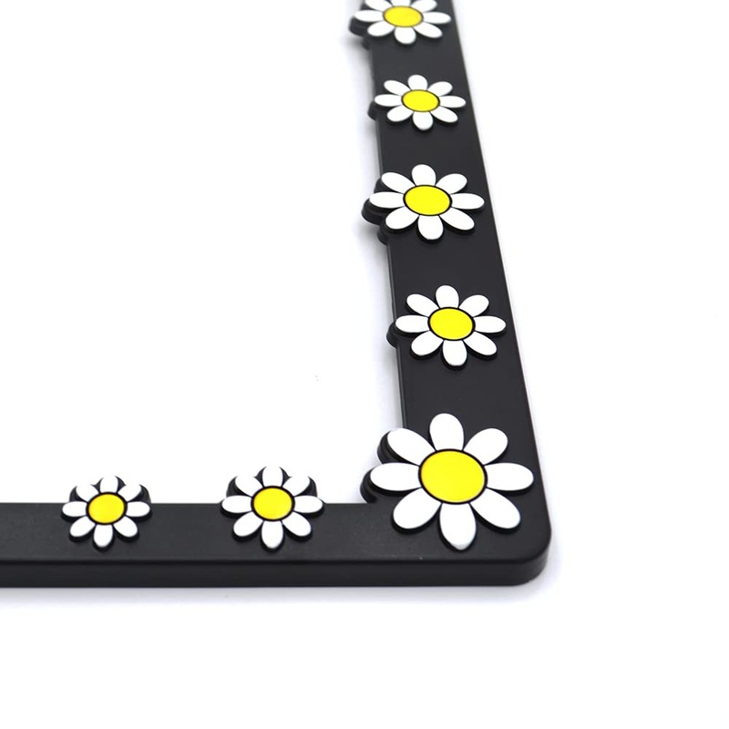 DAISY License Plate Frame, 3D Floral Pattern, Matte, License Frame,