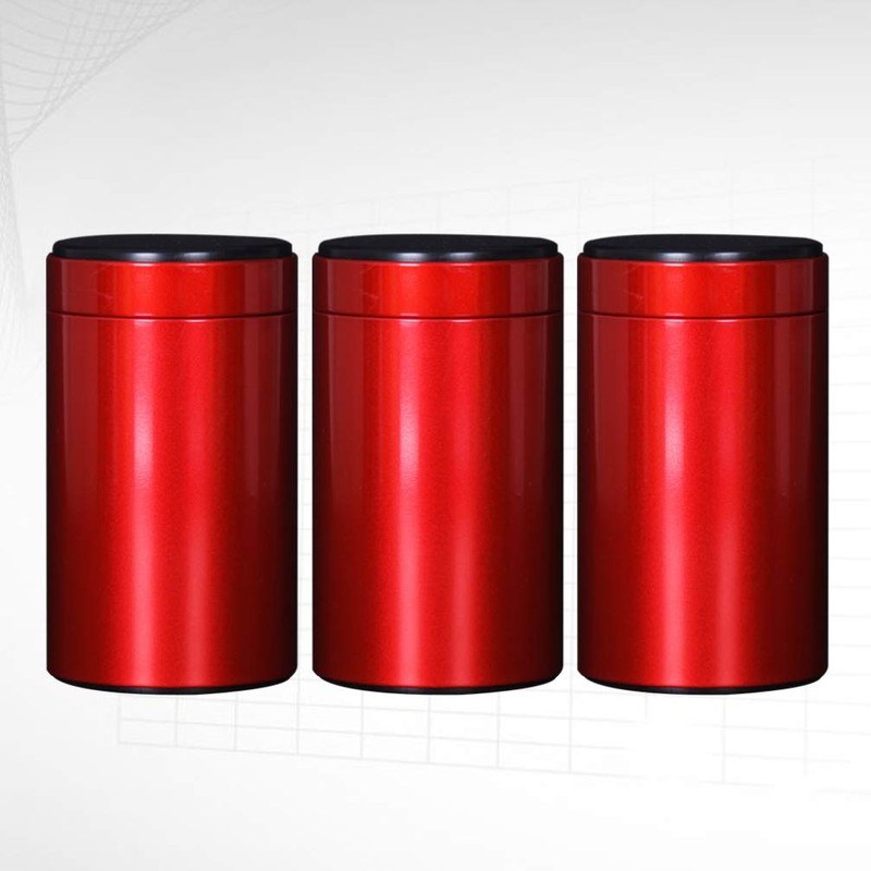 HEALLILY 3PCS Tea Canisters Tin Portable Tea Caddy Coffee Storage