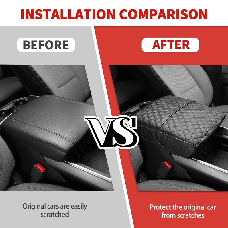 Jimen for Ram Armrest Cover, Leather Center Console Cover Fit