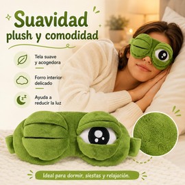 Antifaz Para Dormir Gracioso, Funny Frog Nap with Adjustable Strap, 3D Frog Sleep Mask, Soft Contoured Sleeping Mask for Adults, Women, Men, Travel, Nap, Relaxation (1pcs)