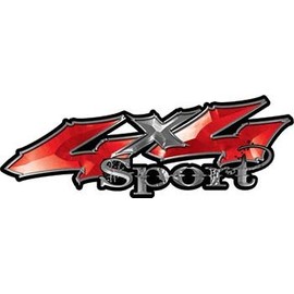 Weston Ink Reflective Sport Twisted Series 4x4 Truck Bedside or Fender Emblem Decals in Red