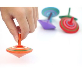 GoodPlay Gyroscope, 3 Pcs/Set Handmade Painted Wood Spinning Tops, Educational Kindergarten Toys