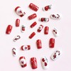 Christmas Press on Square Nails Short Length Glossy Acrylic Square