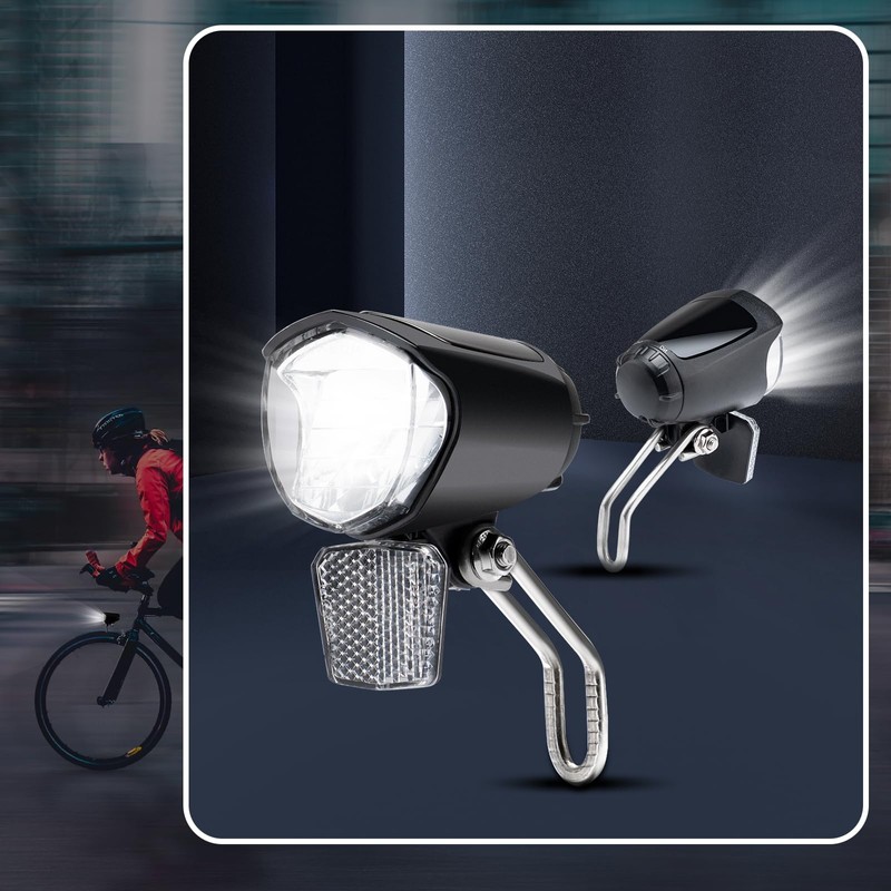 Zeekpowa E-Bike LED Bicycle Light with Reflector and StVZO Approval,