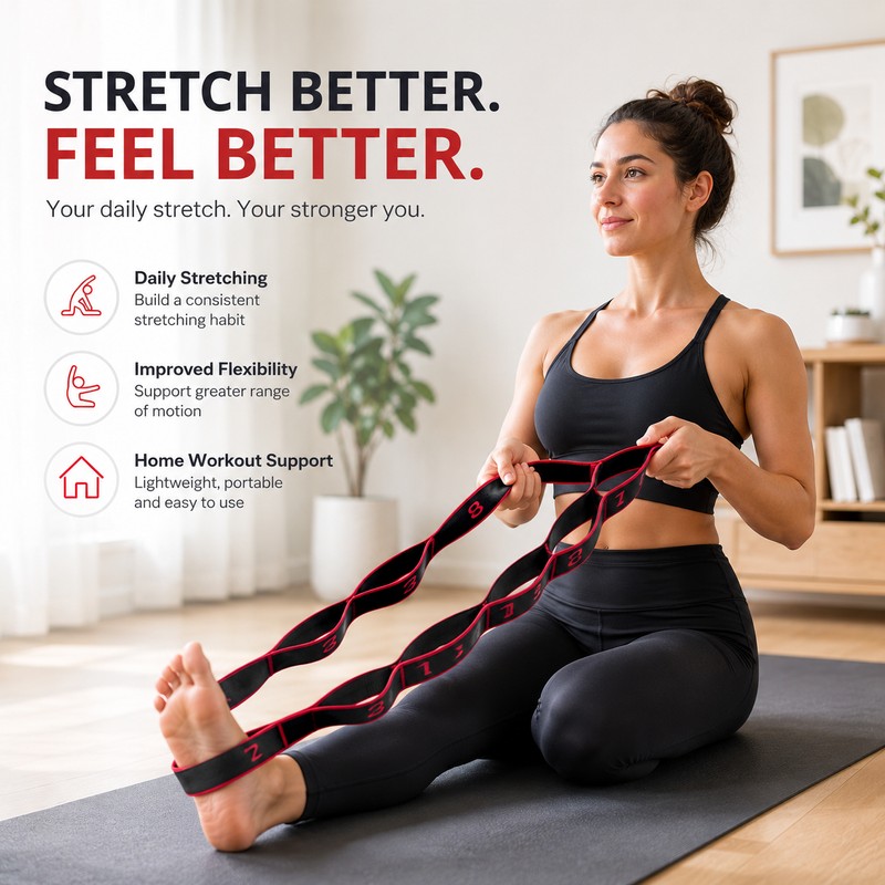 Sectioned Resistance Band for Stretching & Pilates – Portable Elastic