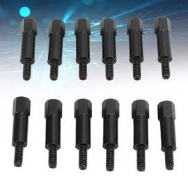 Aramox Valve Cover Bolt Set, 12PCS Mini Valve Cover Hex Bolt Stud Nut Set Black Metal Replacement for Ford SB 260 289 302 351W Engine