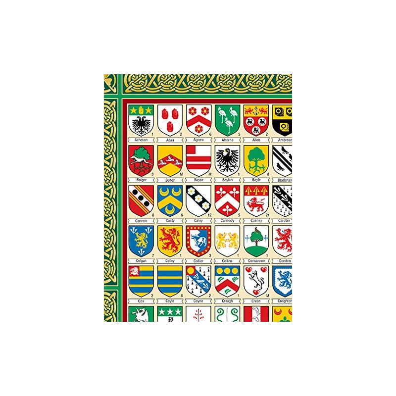 Irish Family Coat of Arms Poster Map & History of