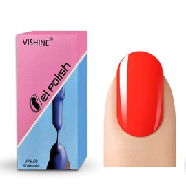 Vishine Gelpolish Professional Lacquer Color Soak Off UV LED Gel Nail Polish Manicure Orangered(1475)
