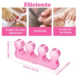 2 Pares Separador de dedos, piespie cavo，bunion corrector ，endrezadores Pie ortopédicos pintarse las uñas de los pies，correctores de hallux valgus, alivio de juanetes (Rosa) (rosa)