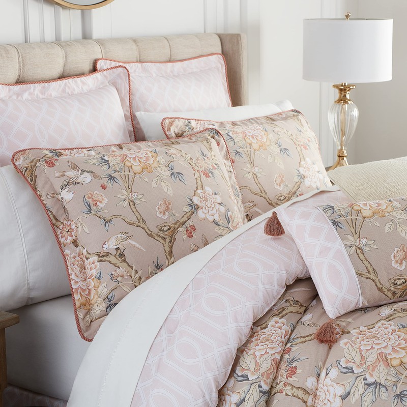 Waverly Peony Gardens 4 Piece Cotton Comforter Set, Embellished All