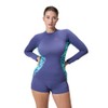 Speedo Women's Printed Long Sleeve Rash Top, Hapuna Blue, M