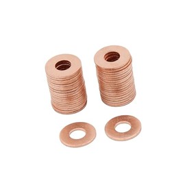 REPAIROCK 40pcs 6mm Inner Dia Copper Washers Flat Sealing Gaskets Ring for Car Auto Replacement Parts