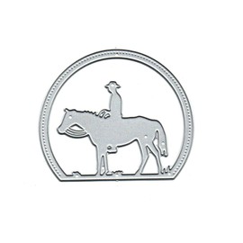 West Farm Horse Half Circle Metal Die Cuts,Merry Christmas Cowboy Horse Cutting Dies Cut Stencils for DIY Scrapbooking Album Decorative Embossing Paper Dies for Card Making