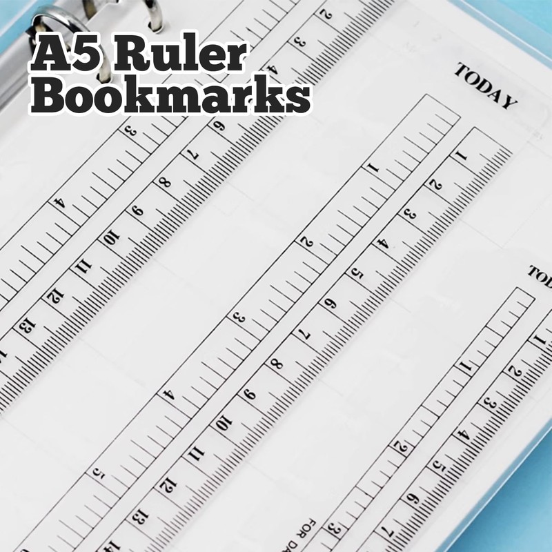 Pack of 4 Bookmark Ruler, A5 Page Marker Ruler, Folder,