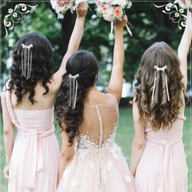 Tyqour 2pcs Lace Hair Bows Clips with Long Tail for Women Girls White Lace Bows for Hair Cute Lace Hair Ribbon Bow Bowknots Tassel Hair Barrettes Gifts for Baby Toddlers Teens Kids