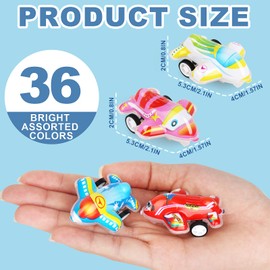 Hooqict 36 Pcs Mini Pull Back Planes for Boys 4-8 Years Old Airplane Party Favors Bulk Kids Mini Airplane Toys Set for Classroom Treasure Box Toys, Carnival Prizes and Birthday Goodie Bag Stuffers