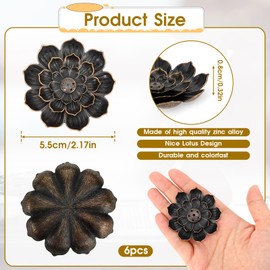 6 Pieces Incense Holder Incense Stick Holder Lotus Incense Burner Ash Catcher for Home Fragrance Yoga Sauna SPA Vintage Flower Shaped Multihole Incense Holder Incense Holder for Stick and Ash Catcher
