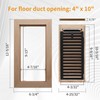 Oak Floor Register for 4x10 Inch Duct Holes - Flush