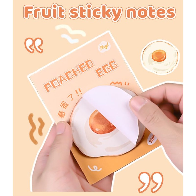TOTUUYO 8 Style Fruit Shaped Cute Sticky Notes Watercolor Vegetable