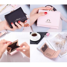 [Honendo] Gamaguchi Wallet Women's Coin Purse Card Holder 3-Fold Folding Compact Bill Holder Single Wallet