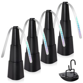 HKKDKTA Fly Fans for Tables, 4 Packs Indoor Outdoor Fan Portable with Holographic Blades and Hooks, Batteries Powered Table Fan for Picnic, Party, Restaurant, Kitchen and BBQ