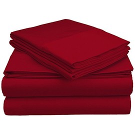 SUPERIOR 800 Thread Count 100% Egyptian Cotton Sheet Set, Burgundy, Full