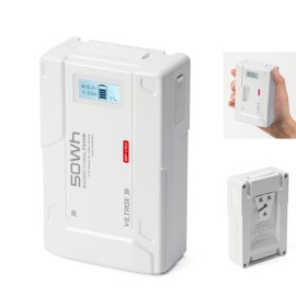 VILTROX V Mount Battery BP-V50,14.8V 3350mAh 50Wh V-Mount/V-Lock Battery Support 45W PD USB-C Fast Charger, with Dual D-TAP, BP, USB-A, OLED Screen, for Camera, Camcorder, Monitor, Filmmaker