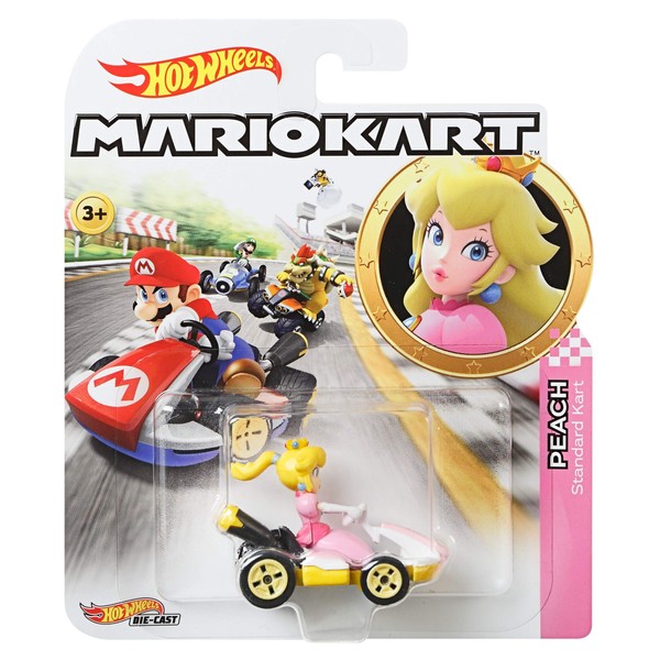 Hot Wheels GBG28 Mario Kart Princess Peach in Regular Kart Toy Car