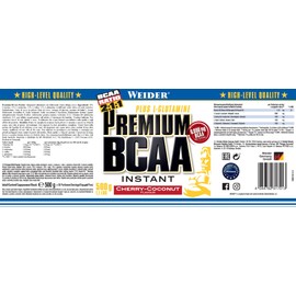 Weider Premium BCAA Instant Aminosäuren Pulver + Glutamin & Vitamin B6, Kirsch-Kokos, 500 g
