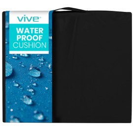 Vive Waterproof Wheelchair Cushion for Pressure Relief (18x16x3) - Washable Cover Incontinence Protection for Elderly Adults & Seniors - Memory Foam Gel Pad for Recliners, Office Chairs, Car