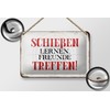 Tin Sign with Saying 18 x 12 cm Shoot Learn